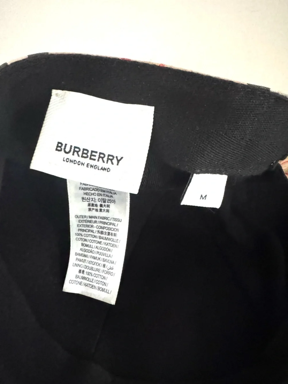 BURBERRY TB Monogram Vintage Check Baseball Cap Hat Size M - Picture 6 of 10